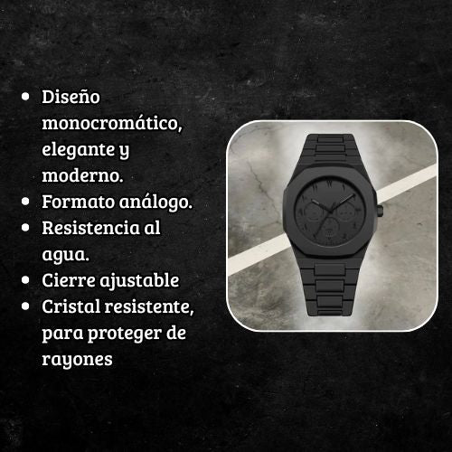 Reloj de cuarzo negro árabe - BLACKNOVA