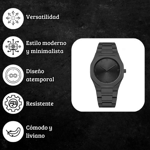 Reloj de cuarzo negro árabe - BLACKNOVA