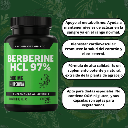 BERBERINE HCL - Suplemento Dietético de Alta Potencia