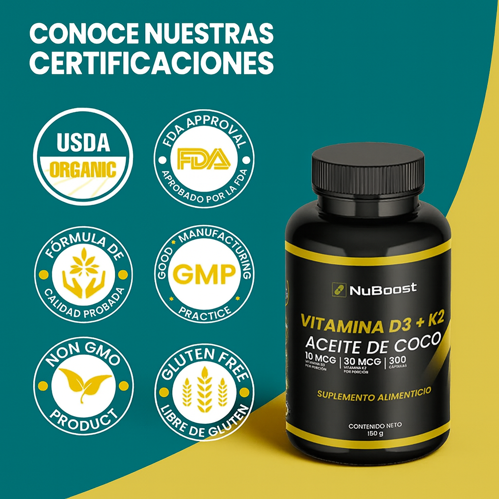 Vitamina D3 + K2 - Refuerza tu sistema inmunológico y óseo