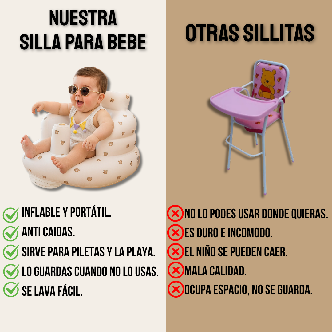 SILLA INFLABLE PARA BEBE CON INFLADOR