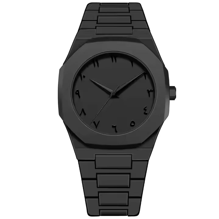 Reloj de cuarzo negro árabe - BLACKNOVA