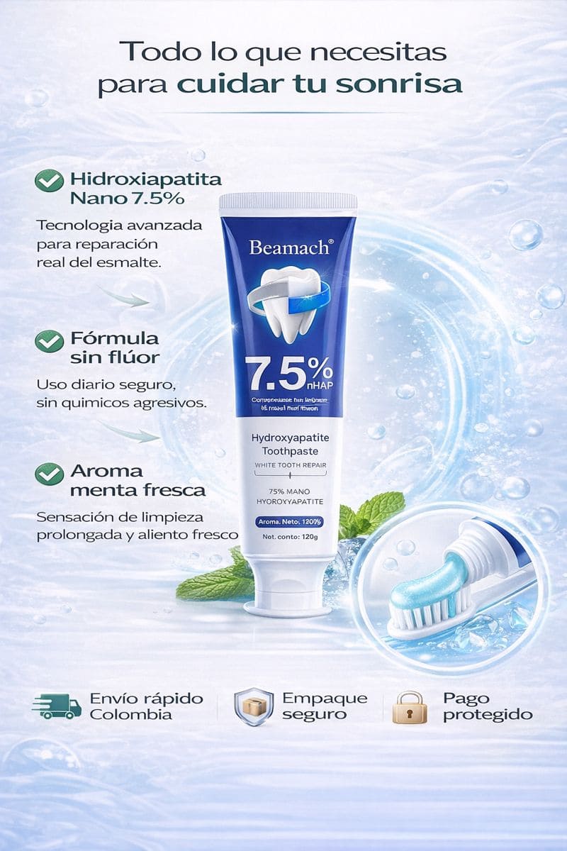 Crema Dental con Hidroxiapatita - Regenera tus dientes desde casa y despídete de agujeros, grietas y sensibilidad