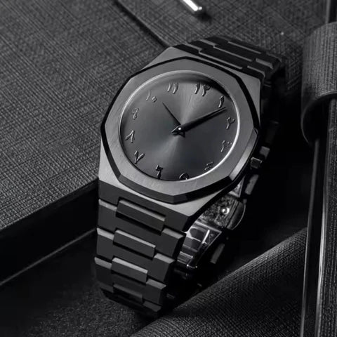 Reloj de cuarzo negro árabe - BLACKNOVA